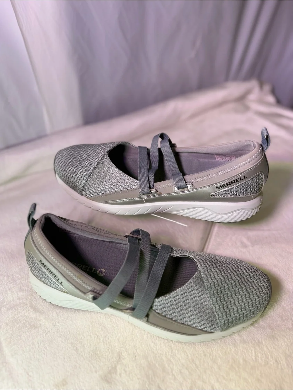 Merrell Women's Gray Knit Slip-On Mary Jane Loafer